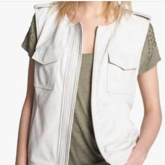 TROUVE genuine leather moto vest- Brand new - Picture 2 of 7